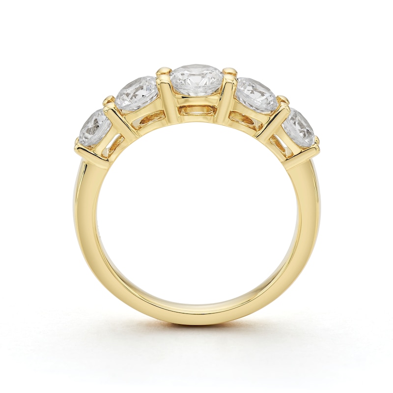 Main Image 3 of BLOOM 14ct Yellow Gold 1.80ct Lab Grown Diamond Round 5 Stone Graduating Ring