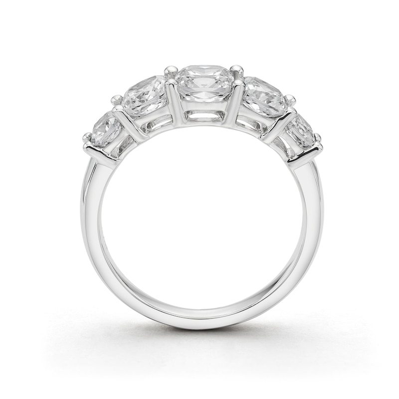 Main Image 3 of BLOOM 14ct White Gold 1.90ct Lab Grown Diamond Cushion 5 Stone Graduating Ring