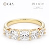 Thumbnail Image 1 of BLOOM 14ct Yellow Gold 1.90ct Lab Grown Diamond Cushion 5 Stone Graduating Ring