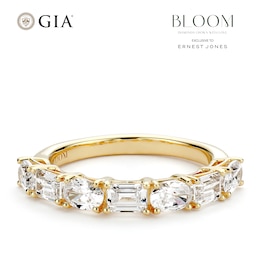 BLOOM 14ct Yellow Gold 1.55ct Lab Grown Diamond Oval & Emerald Eternity Ring