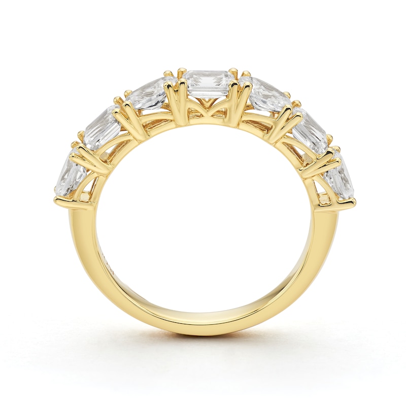 Main Image 3 of BLOOM 14ct Yellow Gold 1.55ct Lab Grown Diamond Oval & Emerald Eternity Ring