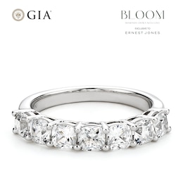 BLOOM 14ct White Gold 1.75ct Lab Grown Diamond Cushion 7 Stone Eternity Ring