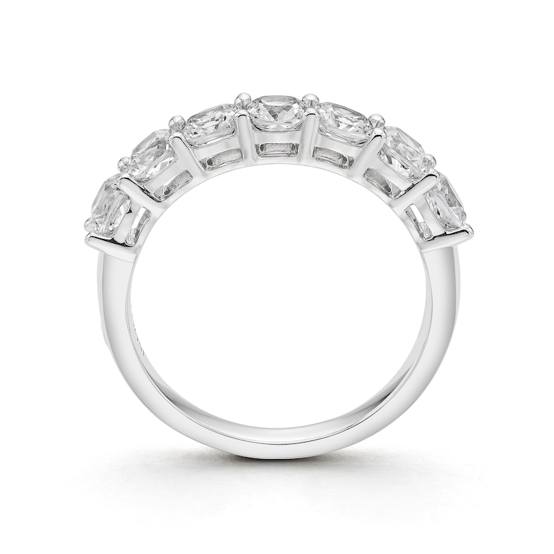 Main Image 3 of BLOOM 14ct White Gold 1.75ct Lab Grown Diamond Cushion 7 Stone Eternity Ring