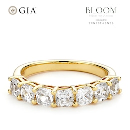 BLOOM 14ct Yellow Gold 1.75ct Lab Grown Diamond Cushion 7 Stone Eternity Ring