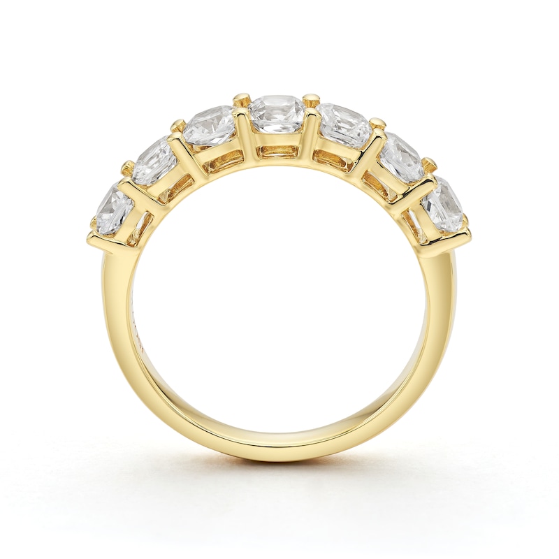 Main Image 3 of BLOOM 14ct Yellow Gold 1.75ct Lab Grown Diamond Cushion 7 Stone Eternity Ring