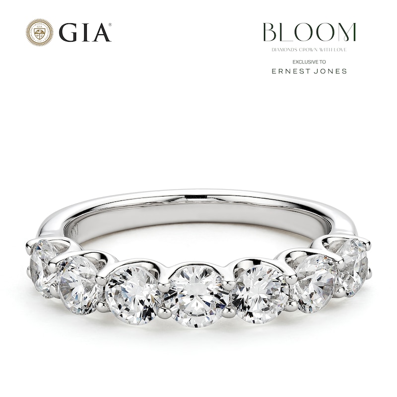 Main Image 1 of BLOOM 14ct White Gold 1.40ct Lab Grown Diamond Round 7 Stone Eternity Ring