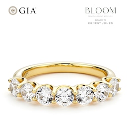 BLOOM 14ct Yellow Gold 1.40ct Lab Grown Diamond Round 7 Stone Eternity Ring