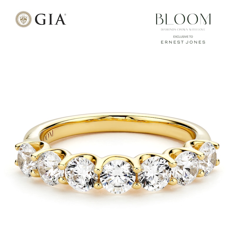 Main Image 1 of BLOOM 14ct Yellow Gold 1.40ct Lab Grown Diamond Round 7 Stone Eternity Ring