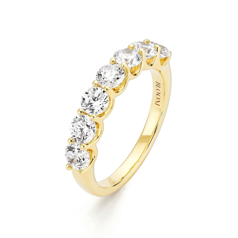 Main Image 2 of BLOOM 14ct Yellow Gold 1.40ct Lab Grown Diamond Round 7 Stone Eternity Ring