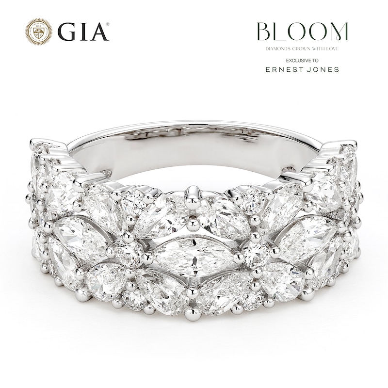 Main Image 1 of BLOOM 14ct White Gold 2.50ct Lab Grown Diamond Mixed Cut Cocktail Ring
