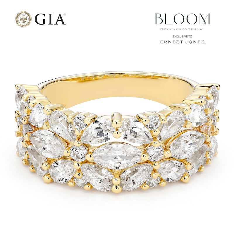 Main Image 1 of BLOOM 14ct Yellow Gold 2.50ct Lab Grown Diamond Mixed Cut Cocktail Ring