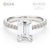 Thumbnail Image 1 of BLOOM 14ct White Gold 3ct Lab Grown Diamond Emerald Shaped Solitaire Ring