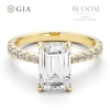 Thumbnail Image 1 of BLOOM 14ct Yellow Gold 3ct Lab Grown Diamond Emerald Shaped Solitaire Ring