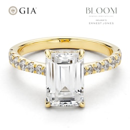BLOOM 14ct Yellow Gold 3ct Lab Grown Diamond Emerald Shaped Solitaire Ring
