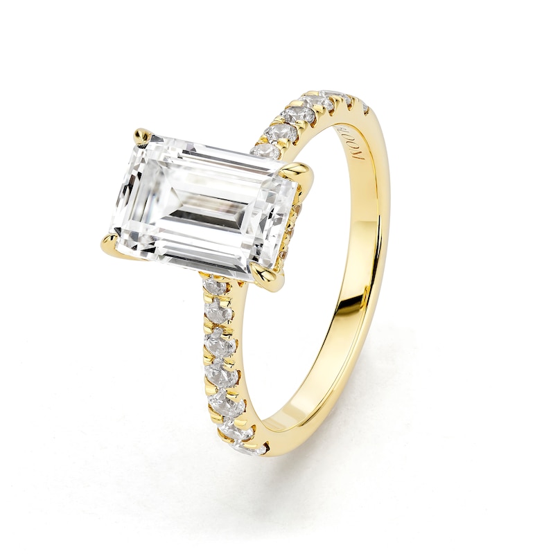 Main Image 2 of BLOOM 14ct Yellow Gold 3ct Lab Grown Diamond Emerald Shaped Solitaire Ring