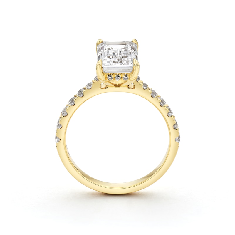 Main Image 3 of BLOOM 14ct Yellow Gold 3ct Lab Grown Diamond Emerald Shaped Solitaire Ring