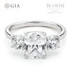 Thumbnail Image 1 of BLOOM 14ct White Gold 2.80ct Lab Grown Diamond Cushion & Round Trilogy Ring