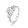 Thumbnail Image 2 of BLOOM 14ct White Gold 2.80ct Lab Grown Diamond Cushion & Round Trilogy Ring