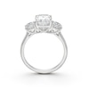 Thumbnail Image 3 of BLOOM 14ct White Gold 2.80ct Lab Grown Diamond Cushion & Round Trilogy Ring