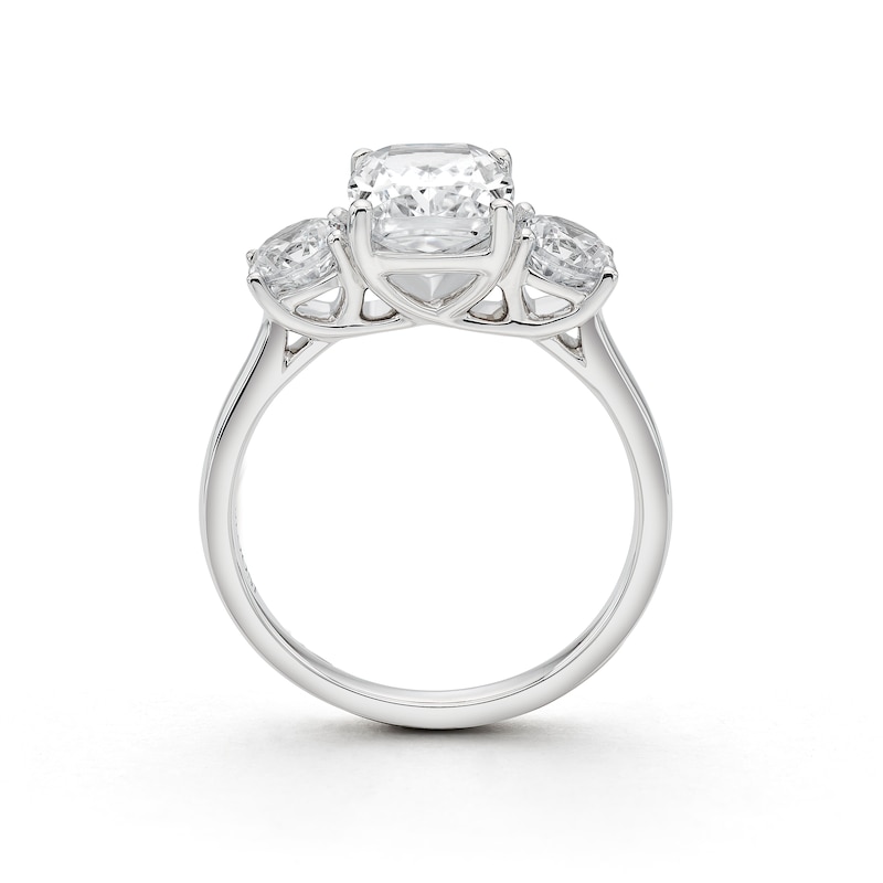 Main Image 3 of BLOOM 14ct White Gold 2.80ct Lab Grown Diamond Cushion & Round Trilogy Ring