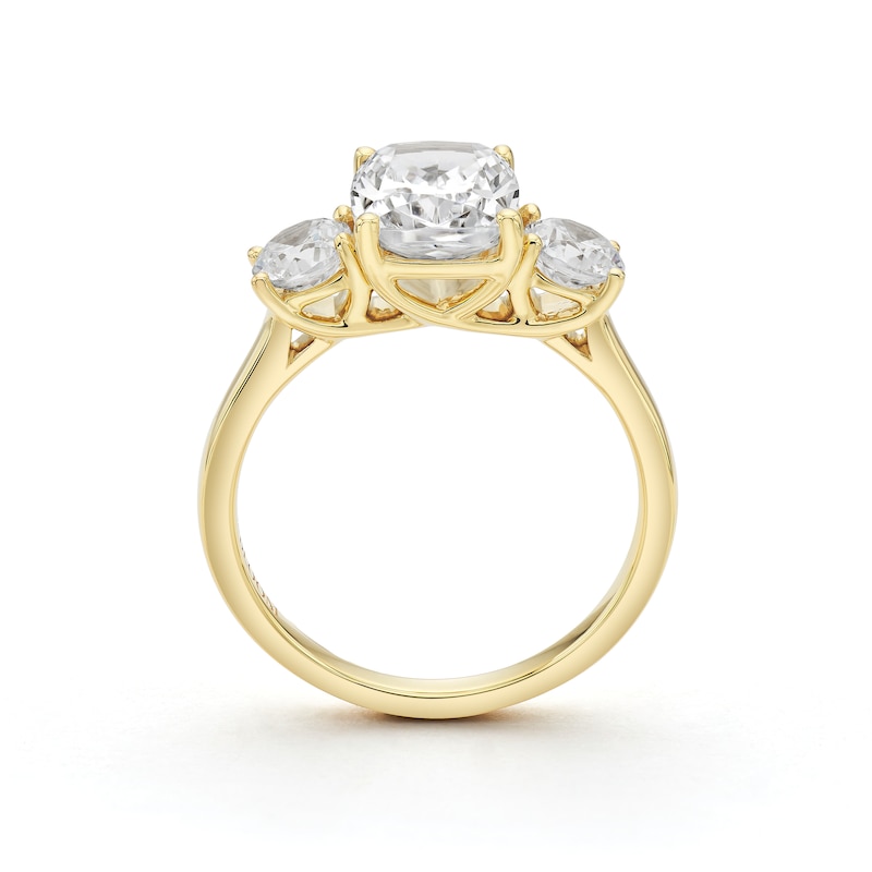 Main Image 3 of BLOOM 14ct Yellow Gold 2.80ct Lab Grown Diamond Cushion & Round Trilogy Ring