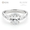 Thumbnail Image 1 of BLOOM 14ct White Gold 2ct Lab Grown Diamond Oval & Pear Trilogy Ring
