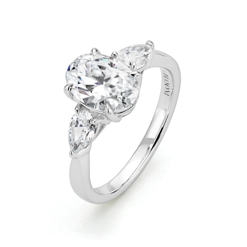 Main Image 2 of BLOOM 14ct White Gold 2ct Lab Grown Diamond Oval & Pear Trilogy Ring