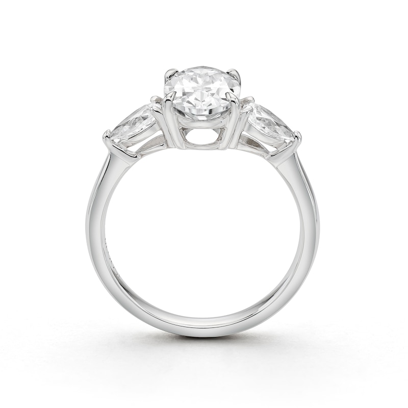 Main Image 3 of BLOOM 14ct White Gold 2ct Lab Grown Diamond Oval & Pear Trilogy Ring