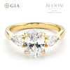 Thumbnail Image 1 of BLOOM 14ct Yellow Gold 2ct Lab Grown Diamond Oval & Pear Trilogy Ring