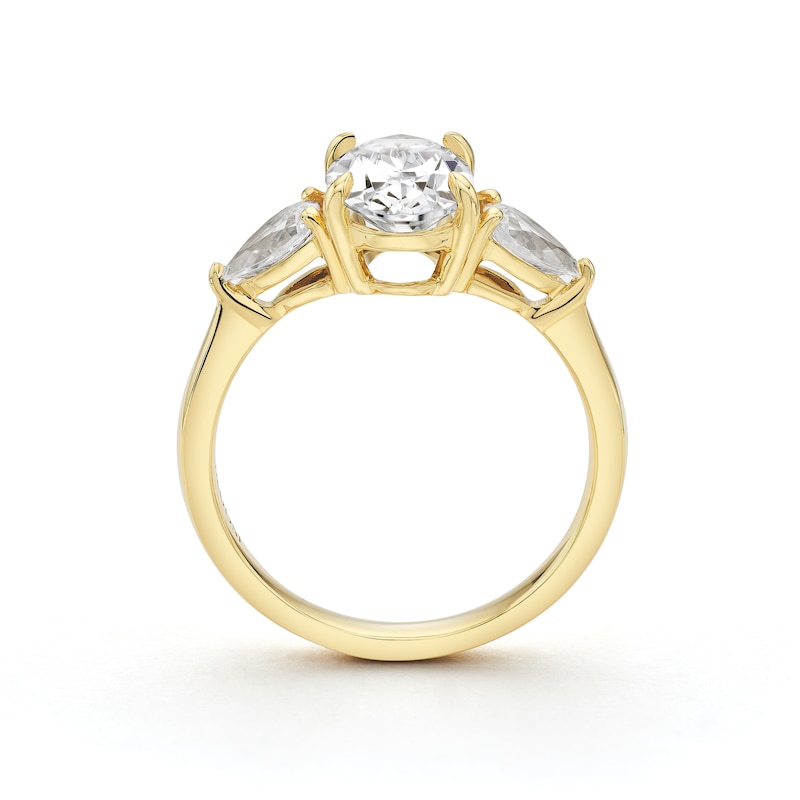 Main Image 3 of BLOOM 14ct Yellow Gold 2ct Lab Grown Diamond Oval & Pear Trilogy Ring