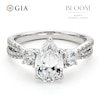 Thumbnail Image 1 of BLOOM 14ct White Gold 2ct Lab Grown Diamond Pear Shaped Trilogy Ring