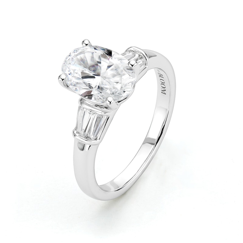 Main Image 2 of BLOOM 14ct White Gold 2.28ct Lab Grown Diamond Oval Trilogy Ring