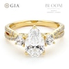 Thumbnail Image 1 of BLOOM 14ct Yellow Gold 2ct Lab Grown Diamond Pear Shaped Trilogy Ring