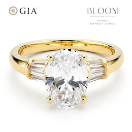 BLOOM 14ct Yellow Gold 2.28ct Lab Grown Diamond Oval Trilogy Ring