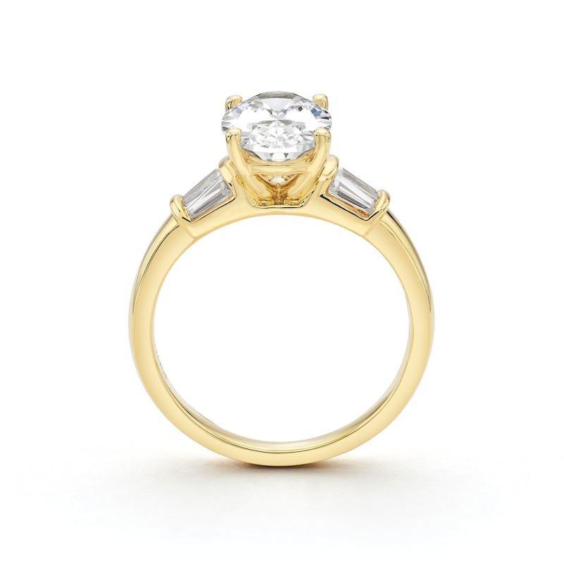 Main Image 3 of BLOOM 14ct Yellow Gold 2.28ct Lab Grown Diamond Oval Trilogy Ring