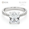 Thumbnail Image 1 of BLOOM 14ct White Gold 3ct Lab Grown Diamond Cushion Solitaire Ring