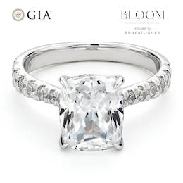 BLOOM 14ct White Gold 3ct Lab Grown Diamond Cushion Solitaire Ring