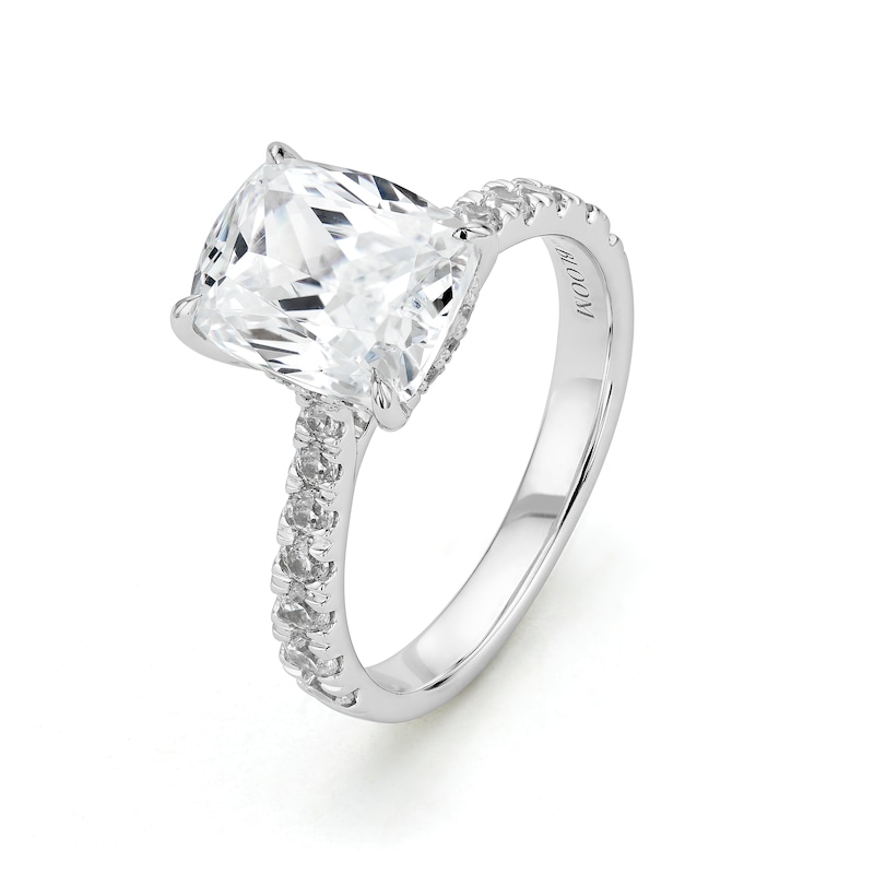 Main Image 2 of BLOOM 14ct White Gold 3ct Lab Grown Diamond Cushion Solitaire Ring