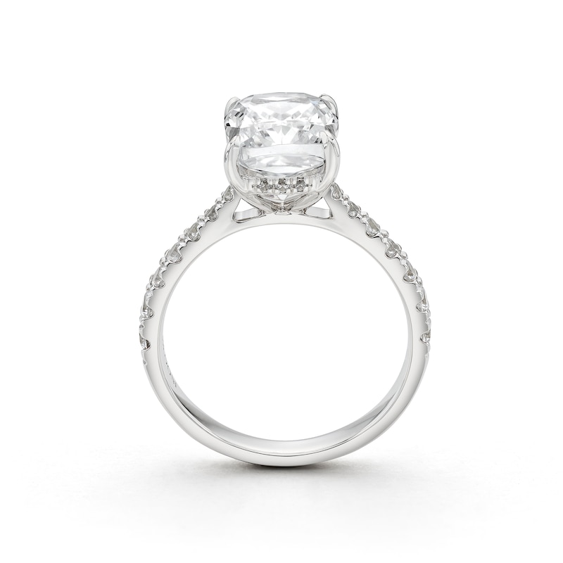 Main Image 3 of BLOOM 14ct White Gold 3ct Lab Grown Diamond Cushion Solitaire Ring