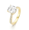 Thumbnail Image 2 of BLOOM 14ct Yellow Gold 3ct Lab Grown Diamond Cushion Solitaire Ring