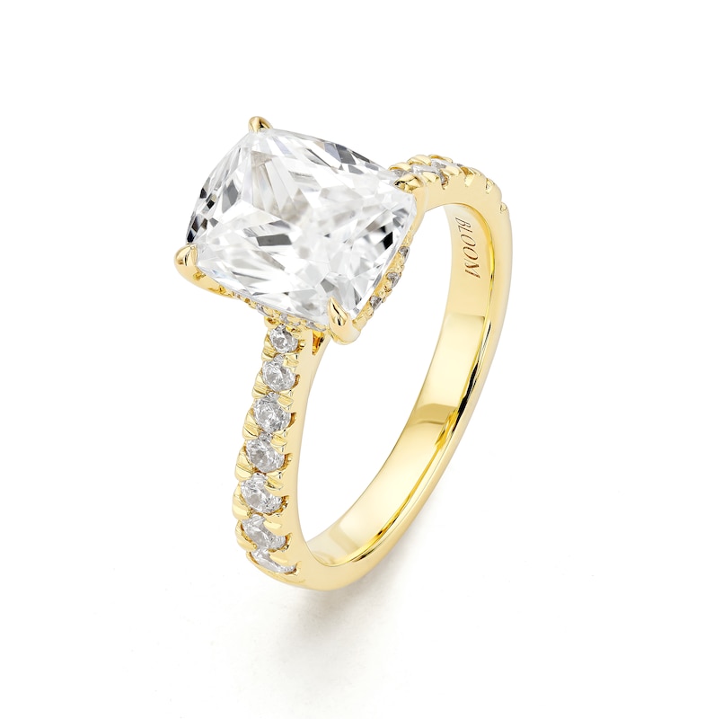 Main Image 2 of BLOOM 14ct Yellow Gold 3ct Lab Grown Diamond Cushion Solitaire Ring