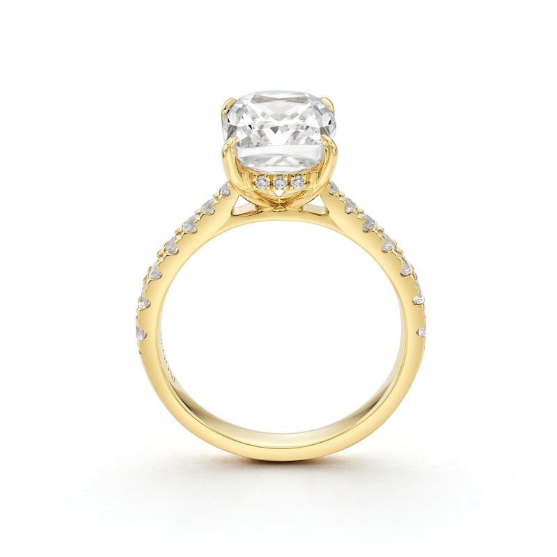 Main Image 3 of BLOOM 14ct Yellow Gold 3ct Lab Grown Diamond Cushion Solitaire Ring