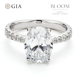 BLOOM 14ct White Gold 3ct Lab Grown Diamond Oval Solitaire Ring