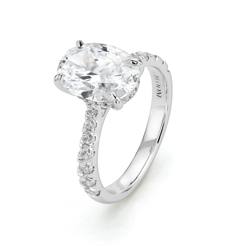 Main Image 2 of BLOOM 14ct White Gold 3ct Lab Grown Diamond Oval Solitaire Ring
