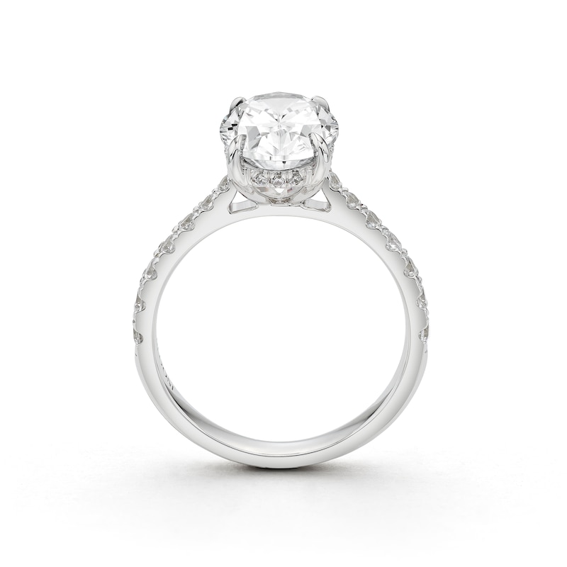 Main Image 3 of BLOOM 14ct White Gold 3ct Lab Grown Diamond Oval Solitaire Ring
