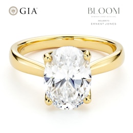 BLOOM 14ct Yellow Gold 2.50ct Lab Grown Diamond Oval Solitaire Ring