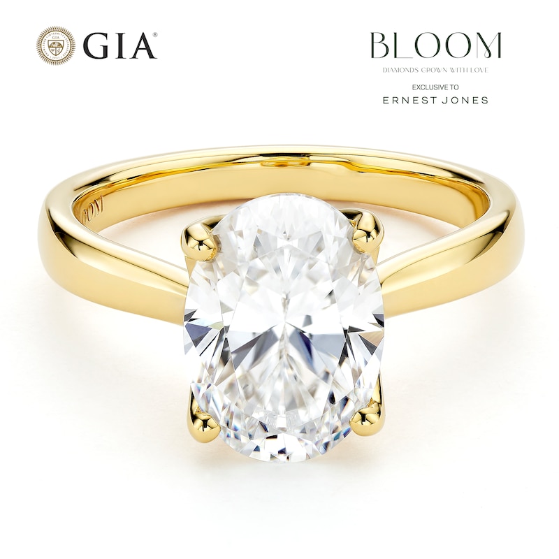 Main Image 1 of BLOOM 14ct Yellow Gold 2.50ct Lab Grown Diamond Oval Solitaire Ring