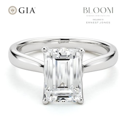 BLOOM 14ct White Gold 2.50ct Lab Grown Diamond Emerald Solitaire Ring