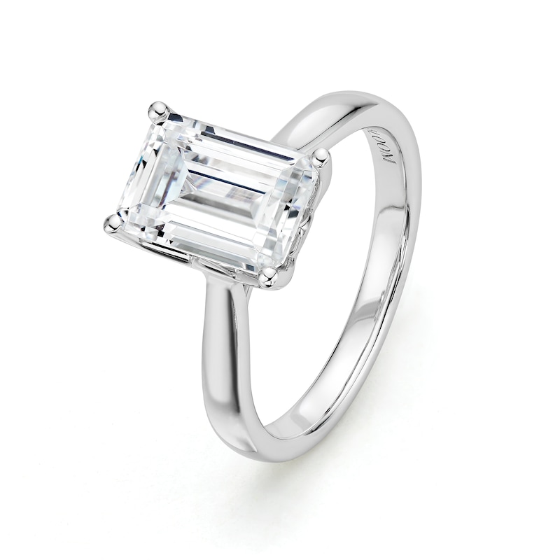 Main Image 2 of BLOOM 14ct White Gold 2.50ct Lab Grown Diamond Emerald Solitaire Ring