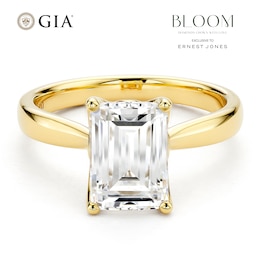 BLOOM 14ct Yellow Gold 2.50ct Lab Grown Diamond Emerald Solitaire Ring